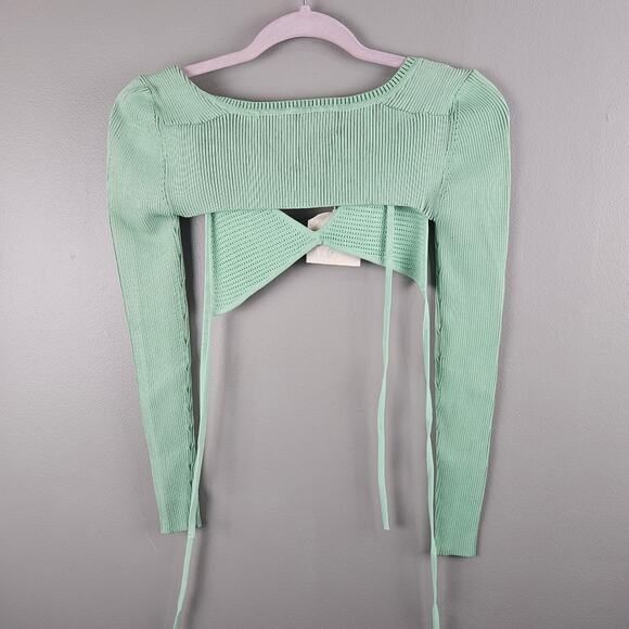 SER.O.YA Dahlia Set Top and Shrug in Green Size Small - Picture 2 of 6